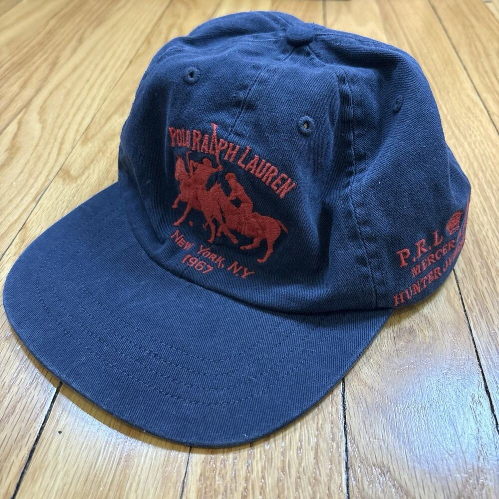 NWT Polo Ralph Lauren Navy Blue #3 Double Pony Hat Mercer Classic New York - Picture 1 of 11